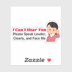 Gepersonaliseerde tekst - meisje met slechthorend sticker