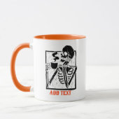 Gepersonaliseerde tekst Naam skelet drink Coffee Mok (Links)