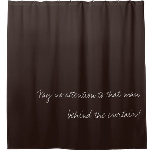 Gepersonaliseerde tekst op donkere chocolade douchegordijn (Voorkant)