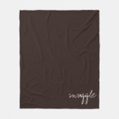 Gepersonaliseerde tekst op donkere chocolade fleece deken (Voorkant)