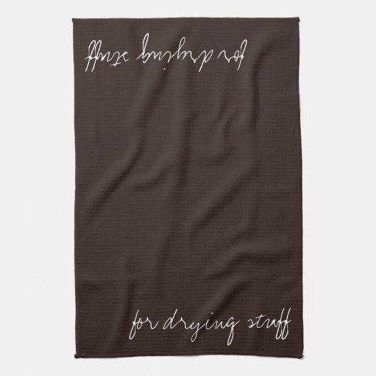 Gepersonaliseerde tekst op donkere chocolade theedoek (Verticaal)