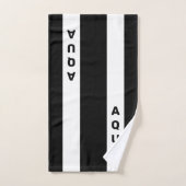 Gepersonaliseerde tekst op zwart-wit gestreept bad handdoek (Handdoek)