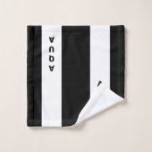 Gepersonaliseerde tekst op zwart-wit gestreept bad handdoek (Wasdoekje)