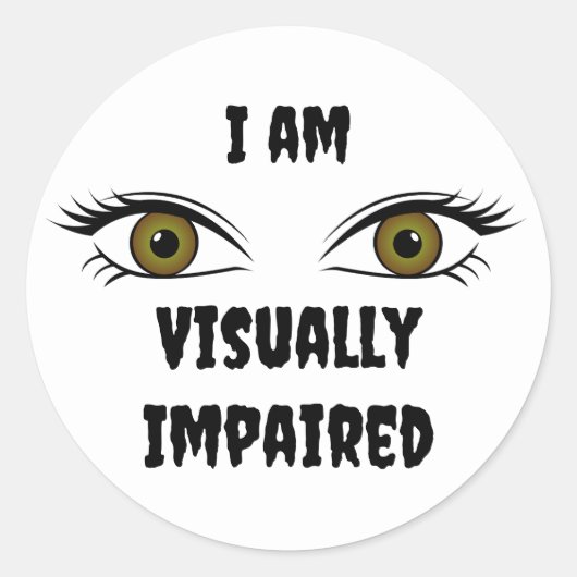 Gepersonaliseerde tekst Slechte ogen Ronde Sticker (Voorkant)