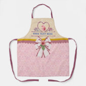 Gepersonaliseerde tekst, Waterverf hart en perskoe Schort (Voorkant)