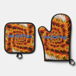 Gepersonaliseerde tekst wijzigen Naam Sunflower Sw Ovenwant & Pannenlap Set