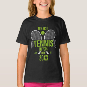 Gepersonaliseerde Tennis Geboorte Jaar Naam Verjaa T-shirt