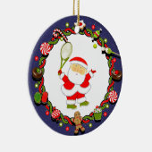 Gepersonaliseerde Tennis Keepsake Gift Keramisch Ornament (Rechts)