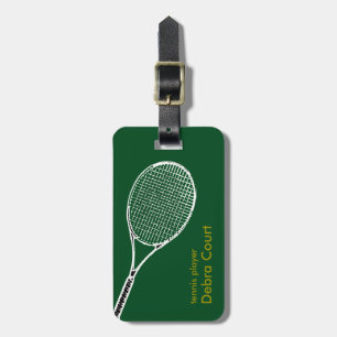 Gepersonaliseerde tennis speler reizen bagagelabel