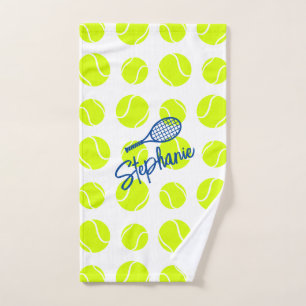 Gepersonaliseerde tennisballen Handgeschreven Naam Handdoek