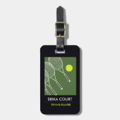 gepersonaliseerde tennist reis bagagelabel (Voorkant verticaal)