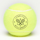Gepersonaliseerde tennisthema Monogram naam liefde Tennisballen (Achterkant)