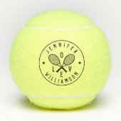 Gepersonaliseerde tennisthema Monogram naam liefde Tennisballen (Voorkant)