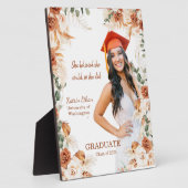 Gepersonaliseerde Terracotta Afstuderen plaqueteke Fotoplaat (Zijkant)