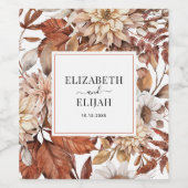 Gepersonaliseerde Terracotta Autumn Herfst Wijn Etiket (Enkel label)