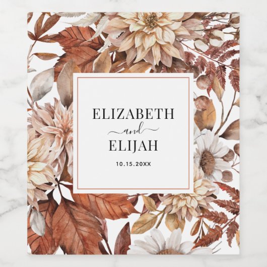 Gepersonaliseerde Terracotta Autumn Herfst Wijn Etiket (Enkel label)