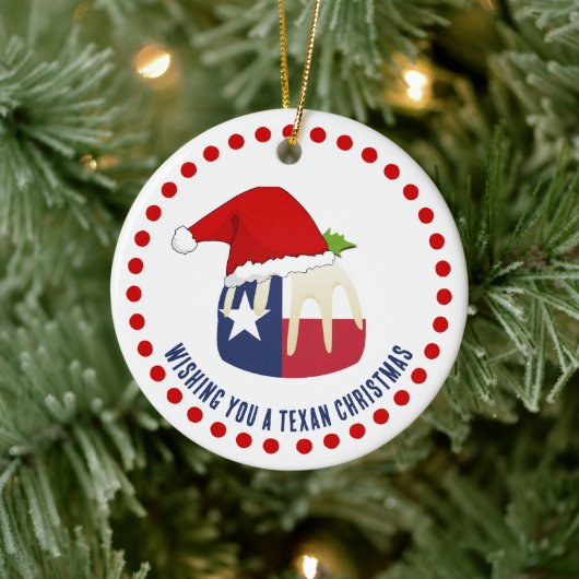 Gepersonaliseerde TEXAN KERSTPUDDING Keramisch Ornament (Boom)