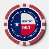 Gepersonaliseerde Texas State Flag op een Poker Chips (Voorkant)