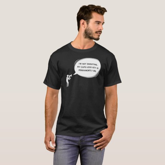 Gepersonaliseerde Text Stick Figuur Schreeuwen Man T-shirt (Voorkant volledig)