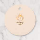 Gepersonaliseerde Thanksgiving Custom Herfst Gift Bedankjes Labels (Achterkant)