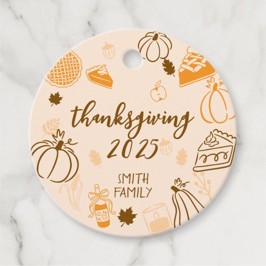 Gepersonaliseerde Thanksgiving Custom Herfst Gift Bedankjes Labels (Voorkant)