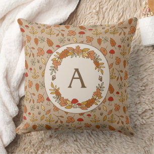 Gepersonaliseerde Thanksgiving Fall Leaves Sierkus Kussen