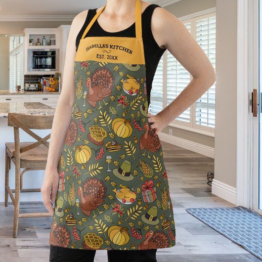 Gepersonaliseerde Thanksgiving, Pumpkin Pie Turkij Schort