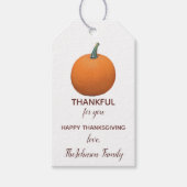 Gepersonaliseerde Thanksgiving van Thankful Pumpki Cadeaulabel (Voorkant)
