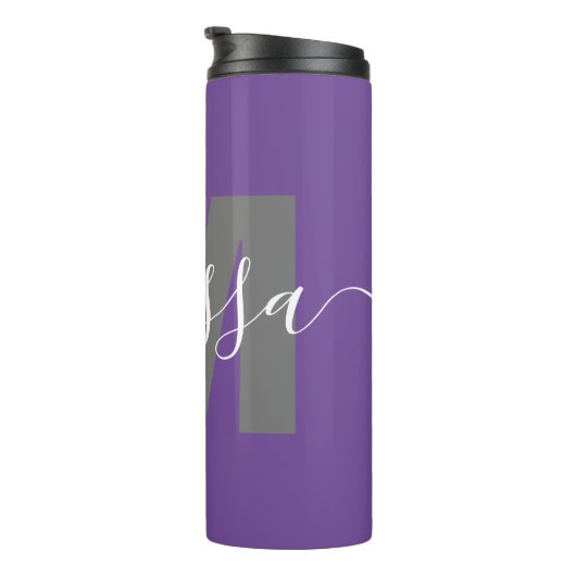 Gepersonaliseerde thermische monogram thermosbeker (Geroteerd rechts)