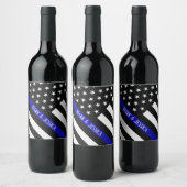 Gepersonaliseerde Thin Blue Line Celebration Wijn Etiket (Flessen)