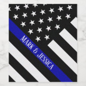Gepersonaliseerde Thin Blue Line Celebration Wijn Etiket (Enkel label)