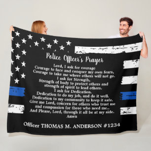 gepersonaliseerde Thin Blue Line Police Officer ge Fleece Deken