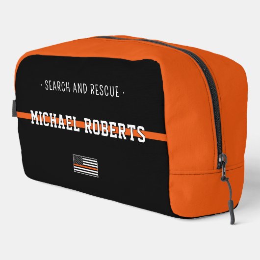 Gepersonaliseerde Thin Oranje Line Flag Search Res Toilettasje (Rechterhoek)