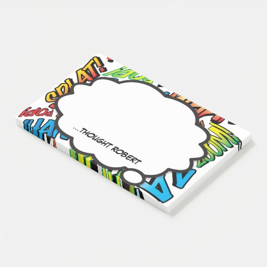 Gepersonaliseerde Think Bubble Leuk Modern stripbo Post-it® Notes (Schuin)
