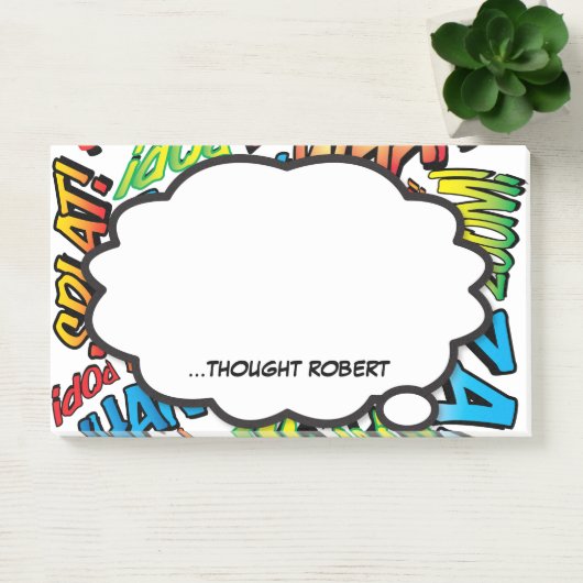 Gepersonaliseerde Think Bubble Leuk Modern stripbo Post-it® Notes (Kantoor)
