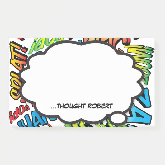 Gepersonaliseerde Think Bubble Leuk Modern stripbo Post-it® Notes (Voorkant)