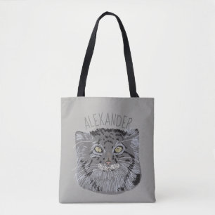 Gepersonaliseerde Tibetaanse Pallas Cat Gray Canva Draagtas