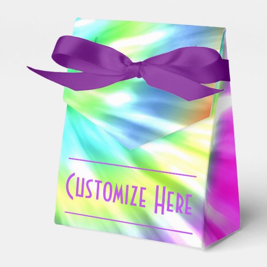Gepersonaliseerde Tie Dye Tent Favor Box Bedankdoosjes (Voorkant Zijde)