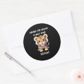 Gepersonaliseerde Tiger Cub verjaardagsfeestje Ronde Sticker (Envelop)