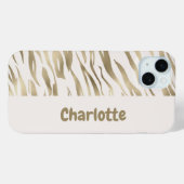 Gepersonaliseerde Tiger print gouden iPhone Case (Achterkant (horizontaal))