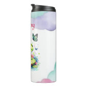 Gepersonaliseerde Toad, Bloemen en Vlinders Thermosbeker (Geroteerd rechts)