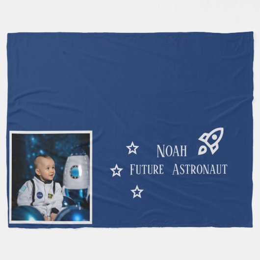 Gepersonaliseerde Toekomstige Astronaut Kinderen Fleece Deken (Voorkant (Horizontaal))