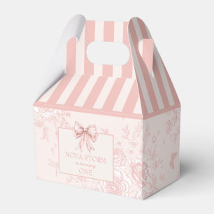 Gepersonaliseerde Toile Blush Roze Coquette Verjaa Bedankdoosjes
