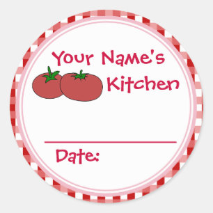 Gepersonaliseerde tomaten Berries Canning Jar Stic Ronde Sticker