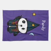 Gepersonaliseerde tovenaar Pandy de Panda Theedoek (Horizontaal)