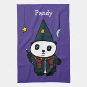 Gepersonaliseerde tovenaar Pandy de Panda Theedoek (Verticaal)