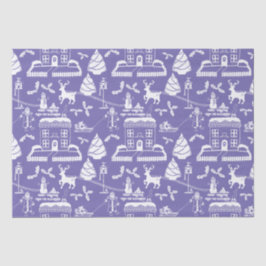 Gepersonaliseerde traditionele Kerstmis Winter Sce Tissuepapier