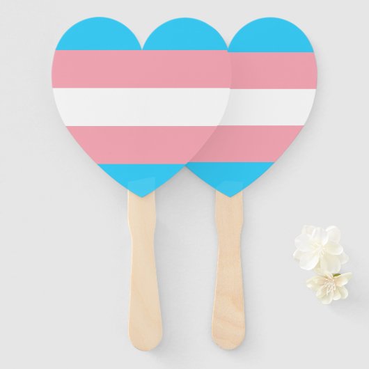 Gepersonaliseerde transgender vlag handwaaier (Voorkant en achterkant)