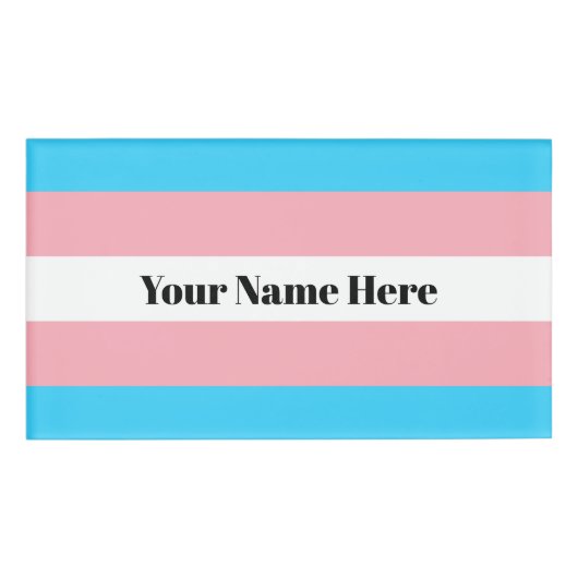 Gepersonaliseerde transgender vlag naambadge (Voorkant)