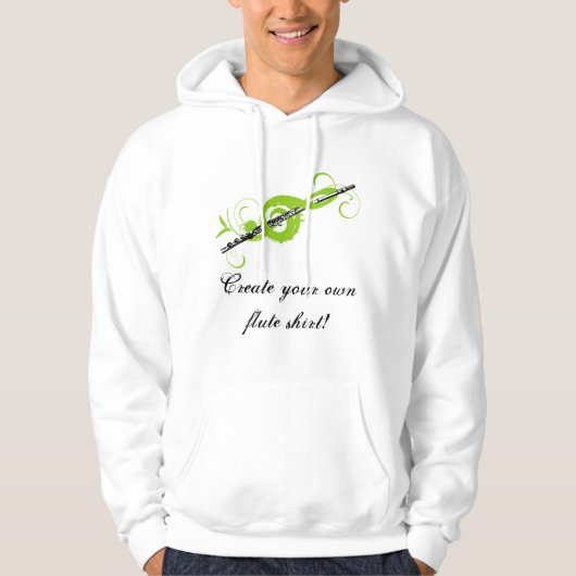 Gepersonaliseerde Treble Clef & Fluit Hoodie (Voorkant)